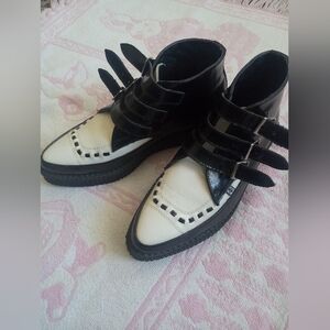 TUK Black & White Mens Creepers - Size8
